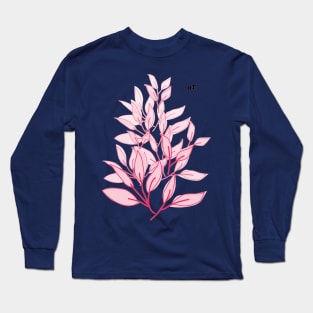 Pink Leaf Long Sleeve T-Shirt